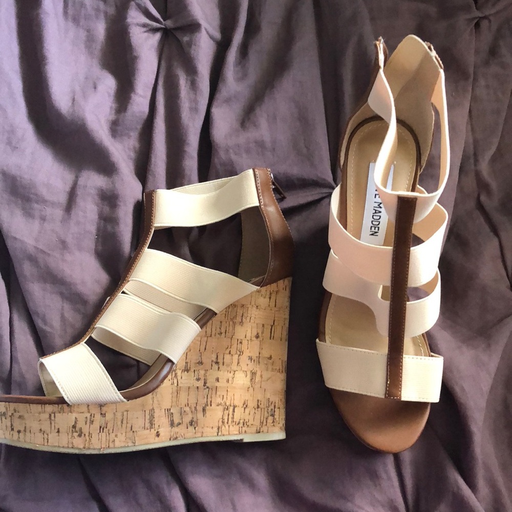 Cream Steve Madden Wedges